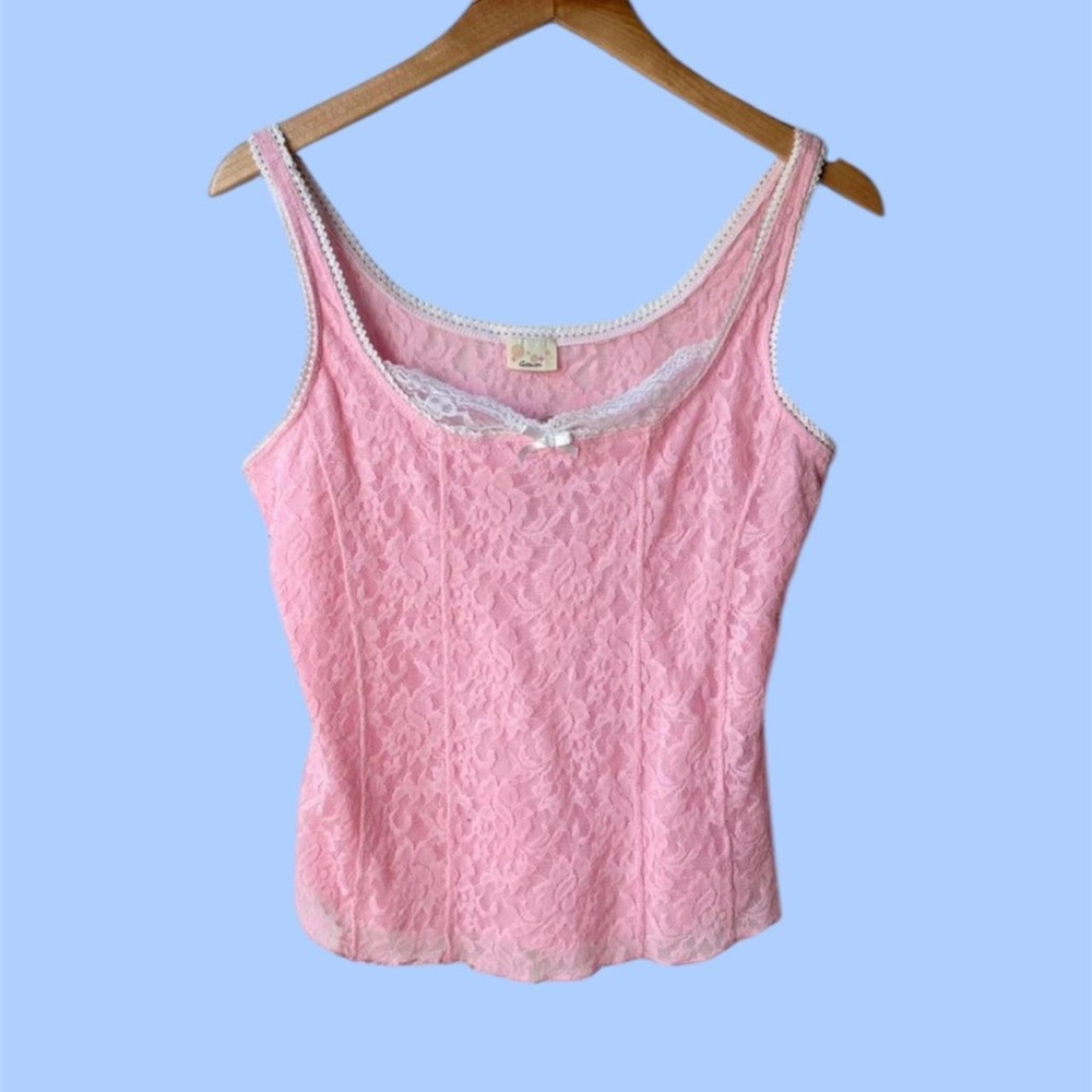 Vintage Pink Lace y2k Corset Top